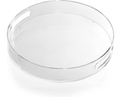 Stunq® Stijlvolle Transparante Rondvormige Dienblad met Handgrepen voor Diverse Toepassingen in Huis