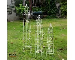 Stunq® Tuinobelisken 3-pack wit metaal voor klimplanten