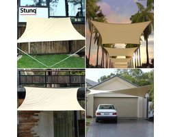 Stunq® Waterdicht Zonneschermzeil Beige 3x4m voor Tuin, Patio, Camping en Zwembad