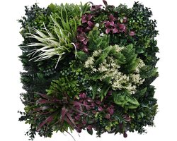 Stunthaag - Kunsthaag - Botanical plantenwand - Type A - voor binnen en buiten gebruik! - 50 x 50 cm