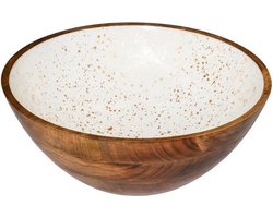 Stylepoint - Houten kom - wit - Ø30X10 CM