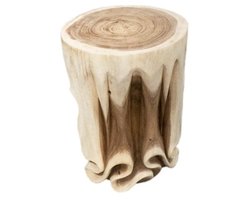 Suarhouten Kruk van Teakhout – Tijdloze Natuurlijke Elegantie - H46 x B36 x D36 cm