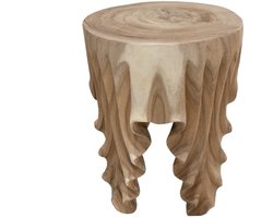 Suarhouten Kruk van Teakhout – Tijdloze Natuurlijke Elegantie - H46 x B36 x D36 cm