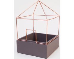 Suck Uk Bloempot Huisvorm 14 X 22 Cm Beton/koper Grijs/koper