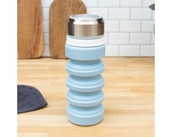 Suck Uk Drinkfles Opvouwbaar 400 Ml Staal/siliconen Blauw