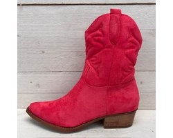 Suèdine cowboylaars met lage hak fuchsia Roze / 37