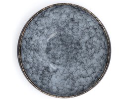 Suela Home - Celeste | Soep/pasta bord diep | Ø20 cm | Stijlvol Porseleinen Bord in Zwart/Blauw | Geschikt voor Magnetron, Vaatwasser & Oven | Upgrade jouw Tafelsetting!