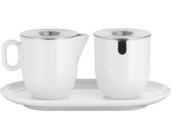 Suikerpot 130 ml WMF Barista porselein - 3-delig met deksel en onderzetter - vaatwasmachinebestendig