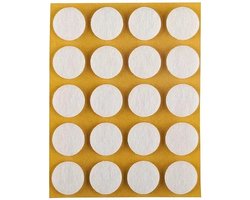 Suki meubelviltjes - Ø 17 mm 60 stuks - Anti kras vloerbescherming - Wit - Zelfklevend