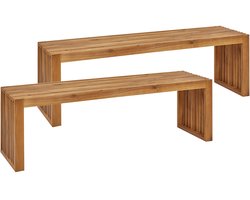SULZANO - Tuinbank set van 2 - Lichthout - Acaciahout