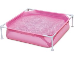 Summer Waves Frame Zwembad Vierkant - 122 x 122 x 30 cm - Roze - zwembaden