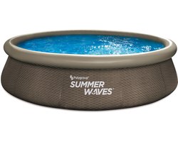 Summer Waves Opblaasbaar Zwembad Rond - ⌀366 x 76 cm - zwembaden - Inclusief Filterpomp - zwembadpomp - Filterpatroon