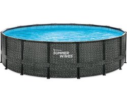 Summer Waves Zwembad Elite Frame 488 x 122 cm Dark Herringbone