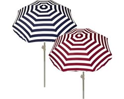 Summertime - Strandparasol 180 cm - Blauw / Rood