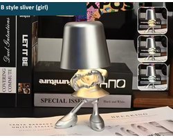 SUMOH® Minnieland Tafellamp Oplaadbaar Zilver - Touch Nachtlamp Draadloos en dimbaar - touch Tafellamp