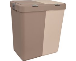 Sumpas Wasmand met touch deksel en 2 vakken (80 L) Blauw-Creme