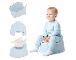 sun baby Potje - 18-36 maanden - antislipvoeten, ergonomische rugleuning, verwijderbare inzet, kunststof, tot 15 kg - Blauw-Wit