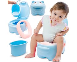 sun baby Potje - 18-36 maanden - antislipvoeten, rubberen tanden van het dier en oren, verwijderbare inzet, kunststof, tot 15 kg - Blauw