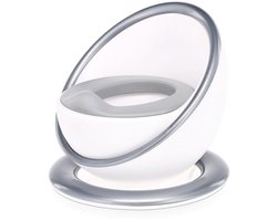 SUN BABY Premium Glamour Kinderpotje en Stoeltje - Zachte Zitting - Uitneembare Binnenpot - Antislip - Voor Peuters 18-36 Maanden - Wit/Zilver