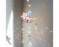 Sun catcher voor ramen - maan kristal hangdecoratie - regenboog suncatcher kristal - raambekleding hangend - kristal decoratie voor interieur