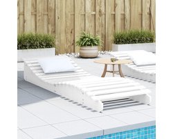 Sun Lounger met S -vormig Ontwerp, Massief Dennenhout, Latige Buitenstoel voor Tuin, Patio, Zwembadside, Balkon
