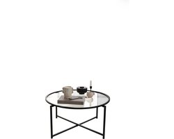 Sun Salontafel | METALEN FRAME | Matzwart - Asir Group - Glazen salontafels - Zwart - Metaal; Glas - Glazen salontafels -