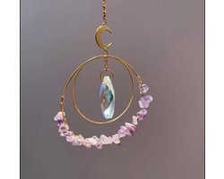 Suncatcher Gemstone Amethyst - Kristal Zonnevanger - Raamdecoratie - Amethyst - Amethist - Edelsteen - Spiritueel - Boho - Bohemian