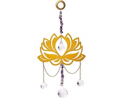 Suncatcher met lotus, amethist en kristallen