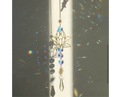 Suncatcher - raamhanger - zonnevanger - kristal - goudkleurig - lotus