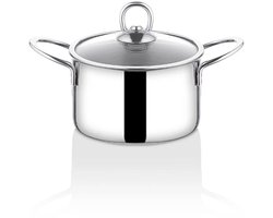Suncook Protico PTE-114 - Kookpan 14 cm – Roestvrij Staal – Kleine Pan met Deksel – Zilver – Vaatwasserbestendig