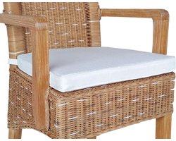 Sunfield zitkussen Perth | stoelkussen met strik | voor stoel met armleuningen | wit kussen