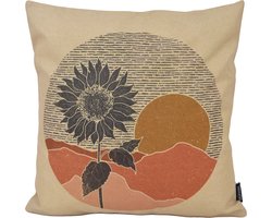 Sunflower Circle Kussenhoes | Katoen / Linnen | 45 x 45 cm