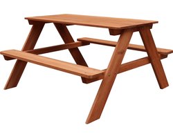 Sunny Dave Picknicktafel in Bruin - Multifunctonele Picknick tafel voor kinderen - FSC hout - 89x89x50cm
