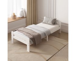 Sunny Olla Kinderbed – 200 x 90 – 205,5 x 98 x 61 cm – Peuterbed Meisjes en Jongens – FSC 100% Hout – Met Lattenbodem –Exclusief Matras – Wit