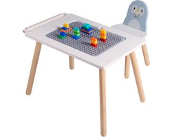 Sunny Pip Speeltafel – Multifunctionele Kindertafel met Stoel – Bouwtafel, Speel- en Tekentafel – Inclusief Opbergbak & Bouwplaat – Educatief Speelgoed