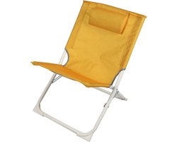 Sunnydays Havana camping/strand stoel - aluminium - inklapbaar - geel - 49 x 62 x 61 cm