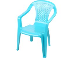 Sunnydays Kinderstoel - blauw - kunststof - buiten/binnen - L37 x B35 x H52 cm - tuinstoelen