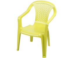 Sunnydays Kinderstoel - groen - kunststof - buiten/binnen - L37 x B35 x H52 cm - tuinstoelen