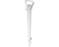 Sunnydays Parasolharing/anker - wit - kunststof - H38 cm - draaischroef - strand parasol