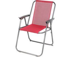 Sunnydays Picnic camping/strand stoel - aluminium - inklapbaar - roze - L53 x B55 x H75 cm