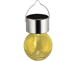 Sunnydays Solar sfeer hanglamp - tuin - lampenbol - geel - glas - 9 cm - ophang haakje