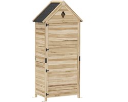Sunona Tuinkast - Met 4 planken - Van dennenhout - 80 x 49 x 170 cm - Natuurlijk hout