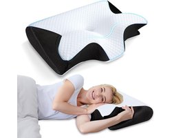 Sunova Hoofdkussen - Ademvrij-Vlinderkussen - Anti Snurk - Kussen - CPAP Kussen-Orthopedisch Traagschuim Nekkussen - Ergonomisch Vlinder Slaapkussen - Cervicaal Hoofdkussen - Memory Foam Voor Nekklachten - Comfortabel Bedkussen - Apneu