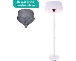 Sunred – COMBIDEAL - Heater & Hoes - Artix - Bright lijn - Wit - Staand model - Terrasverwarmer - Infraroodstraling - 2100 W – ECO - 3 standen - Elektrische heater