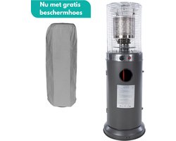 Sunred - COMBIDEAL - Heater & Hoes - Propus - Gas lijn - Grijs - Staand model - Terrasverwarmer - Gas - 10000 W – Verschillende standen – Piezo ontsteking - Gas heater - Compleet: incl. gasdrukregelaar & slang