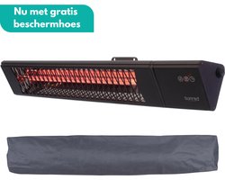 Sunred – COMBIDEAL – Heater & Hoes – Triangle - Dark lijn - Zwart - Wand model - Terrasverwarmer – Carbon rosé goud technologie - 2500 W – ECO - 9 standen - Afstand bestuurbaar - SMART – APP – Timer - Elektrische heater – SMART heater – SLIMME heater