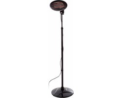 Sunred – Elektra - Quartz lijn - Zwart – Staand model - Terrasverwarmer – Quartz technologie - 2000W – 3 standen – Elektrische heater – heater