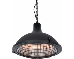 Sunred – Indus II - Bright lijn - Zwart - Hangend model - Terrasverwarmer – Halogeen technologie - 2100W – ECO – Afstand bestuurbaar – Soft touch - 3 standen - Elektrische heater