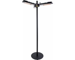 Sunred - Parasol - Bright lijn - Zwart/Zilver - Parasol model - Terrasverwarmer - Halogeen technologie - 2000W - ECO - Opvouwbaar - 3 standen - Elektrische heater - Heater - Parasol heater