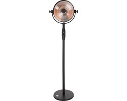 Sunred – Retro - Bright lijn – Zwart – Staand model - Terrasverwarmer – Halogeen techniek – 2100W – ECO – 3 Standen – Valbeveiliging – Elektrische heater – Heater – Retro design